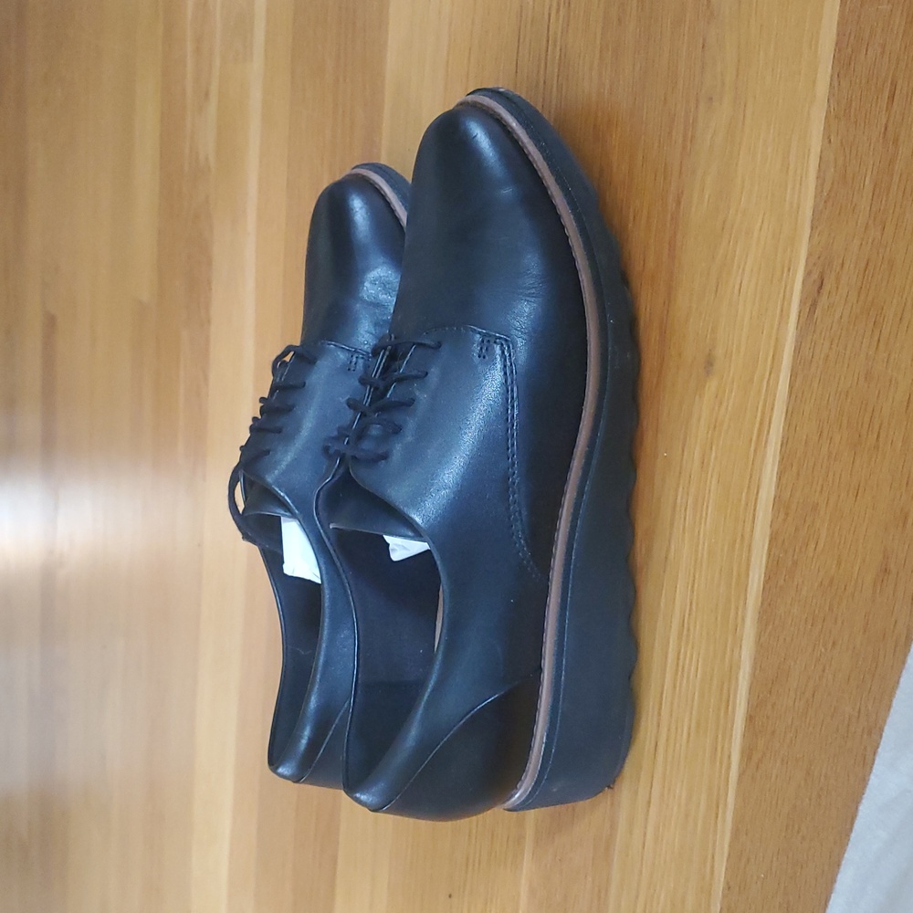 Clarks Sharon Noel lace up Oxford size 8.5. Black leather - Picture 3 of 7